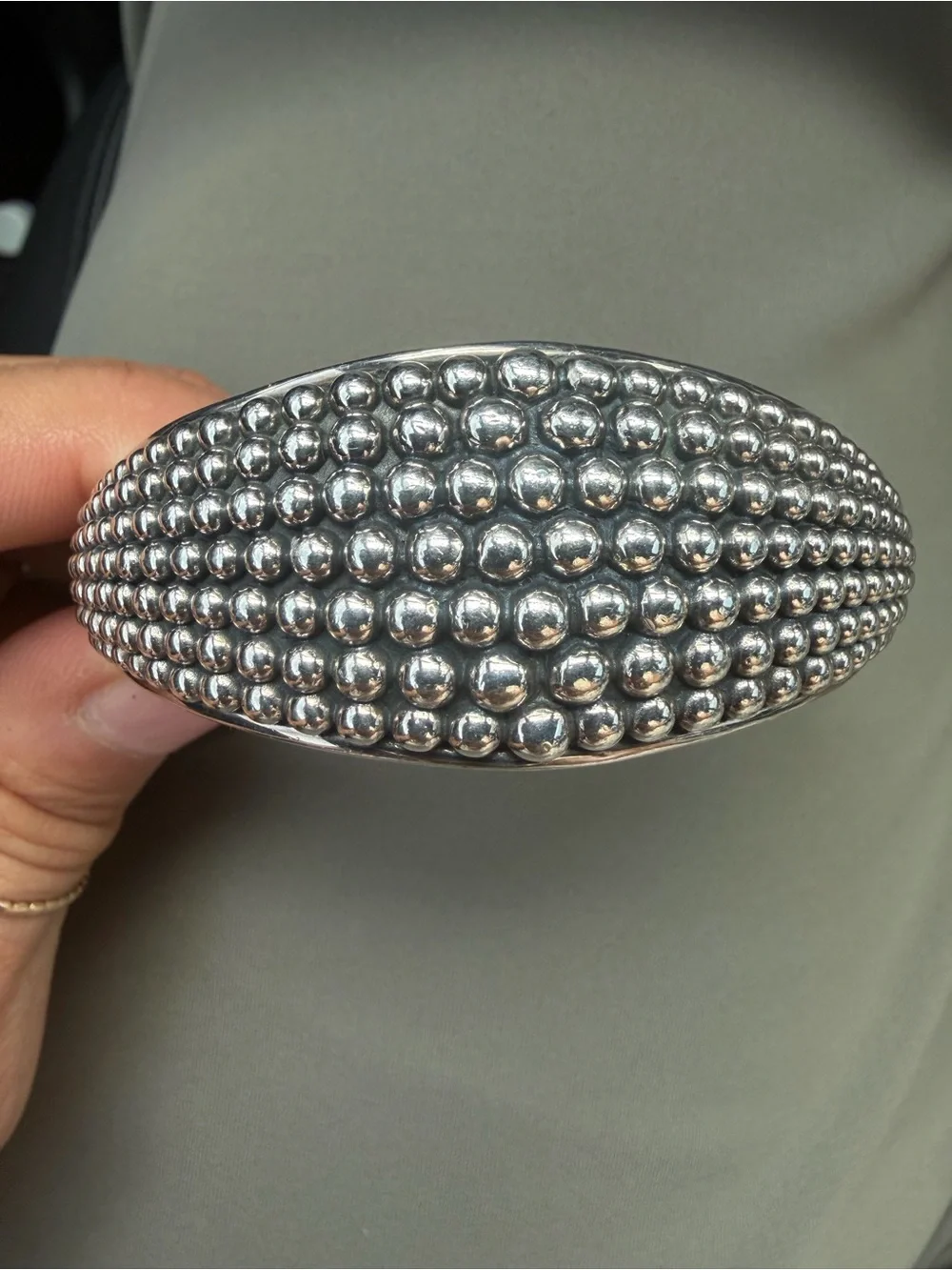 925 Sterling Silver Michale Dawkins  Beaded Dome Cuff Bracelet - Women Jewelry